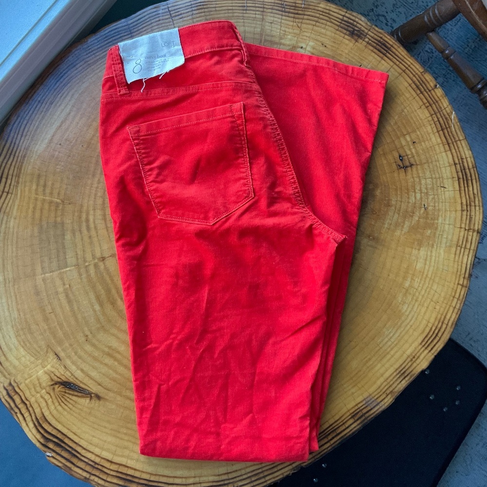 NWT Ann Taylor Loft Reddish Orange Corduroy Curvy Bootcut Jeans Size 29/8 - Picture 10 of 10